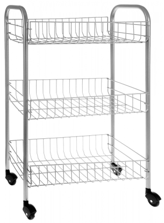 Gradină și garaj - Etajera gri cu trei rafturi si rotile