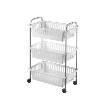 Etajera mobila Oslo cu 3 cosuri albe, 41x26x63 cm [3]