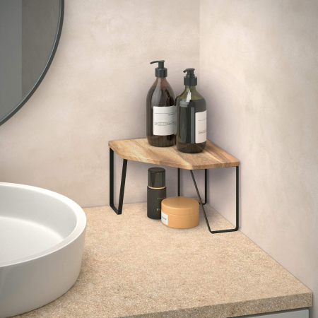 Etajera York de colt, din lemn de acacia, 25x25x16 cm [2]