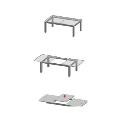 Extensie de masă L 1150 mm, sincron cu blocare [1]