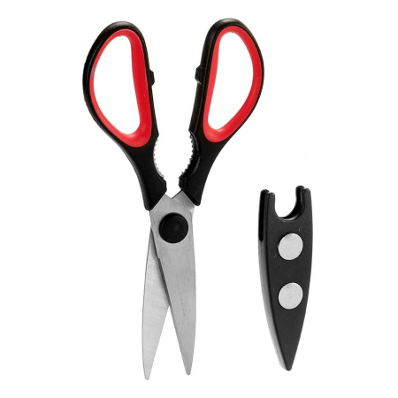 Accesorii pentru gatit - Foarfeca de bucatarie neagra cu capac magnetic, 8 x 21 x 1 cm