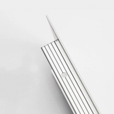 Grila ventilare din aluminiu, finisaj inox periat, 484x100 mm [4]