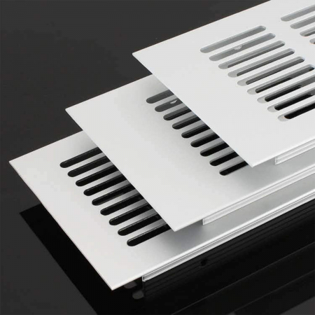Grila ventilare din aluminiu, finisaj inox periat, 484x100 mm [1]