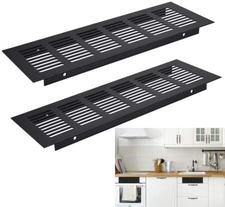 Grila ventilare din aluminiu, finisaj negru, 484x100 mm [5]