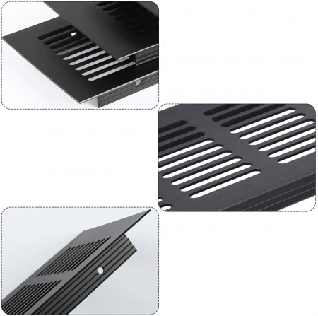 Grila ventilare din aluminiu, finisaj negru, 484x60 mm [6]
