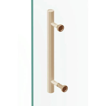 Kit montaj pentru maner Boto pe usi de sticla / cabina dus, finisaj alama cava periata, D:18 mm [2]