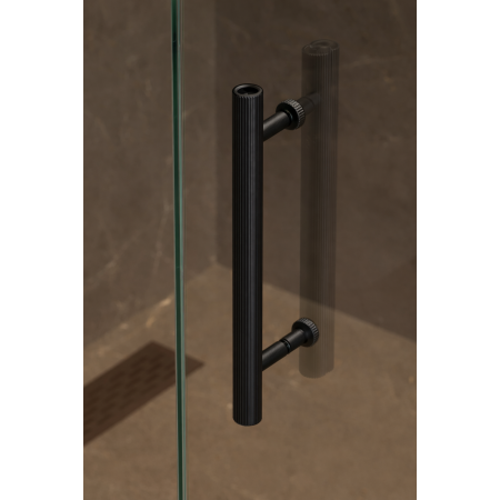 Kit montaj pentru maner Boto pe usi de sticla / cabina dus, finisaj negru periat, D:18 mm [3]