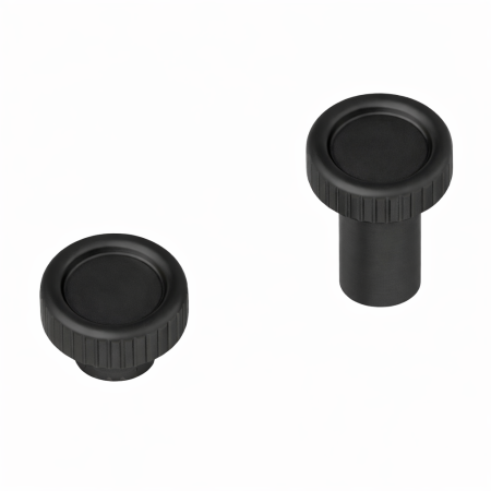 Kit montaj pentru maner Boto pe usi de sticla / cabina dus, finisaj negru periat, D:18 mm [1]