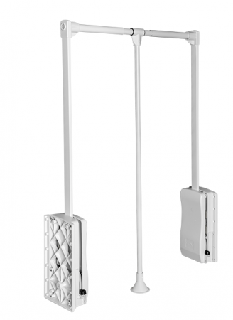 Suporturi haine - Lift pentru haine, alb, reglabil pe latime de la 600 mm la 830 mm