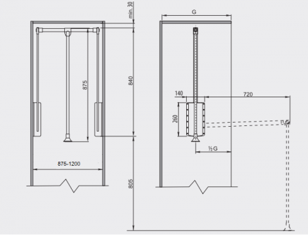 Lift pentru haine, alb, reglabil pe latime de la 830 mm la 1150 mm [2]