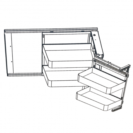 Magic Corner extractibil, reversibil si articulat, pentru corp de 900 mm, finisaj gri grafit [5]