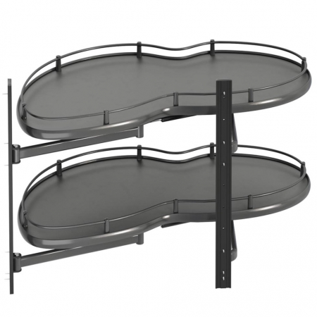 Coșuri metalice extractibile - Magic Corner pentru dulap de colt  S-3013-A, cu deschidere spre stanga si usa de 45 cm, finisaj antracit