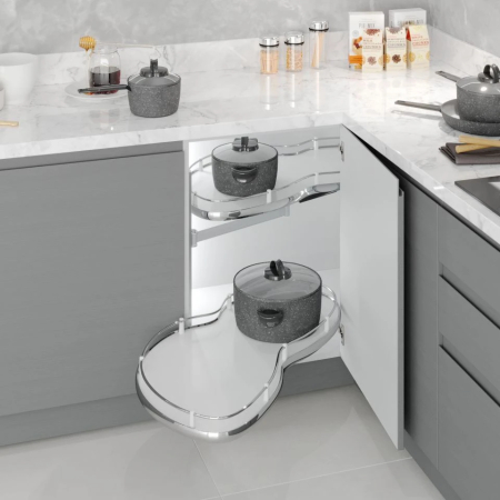 Magic Corner pentru dulap de colt  S-3013-C, cu deschidere spre stanga si usa de 45 cm, finisaj crom [3]