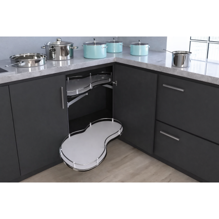 Magic Corner pentru dulap de colt  S-3013-C, cu deschidere spre stanga si usa de 45 cm, finisaj crom [1]