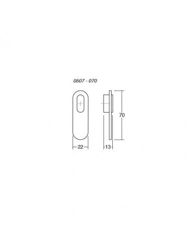Maner, buton Oblong din piele neagra pentru mobilier, cu ornament finisaj auriu periat, L:70 mm [1]