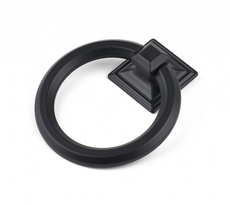 Moderne - Maner pentru mobila Enzo Square, finisaj negru mat CB, Ø 75 mm