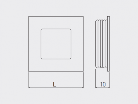 Maner ingropat patrat B226, finisaj aluminiu GT, L:40 mm [1]