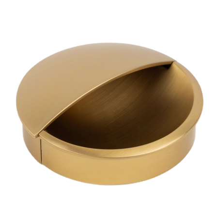 Moderne - Maner ingropat pentru mobila Lidd, finisaj alama cava periata, D:64 mm