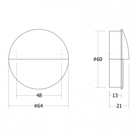Maner ingropat pentru mobila Lidd, finisaj alb mat, D:64 mm [2]