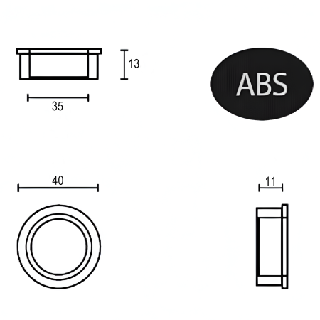 Maner ingropat pentru mobila Mar, finisaj gri satin, D:40 mm [4]