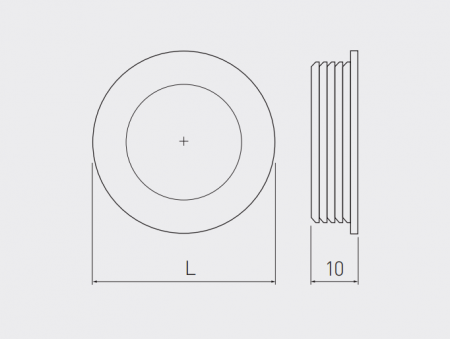Maner ingropat rotund B224, finisaj alb GT, D:40.5 mm [1]