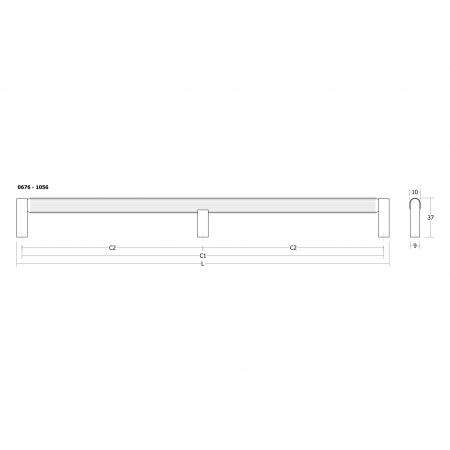 Maner lung pentru mobila Brooklyn, finisaj negru titan, L:1066 mm [2]
