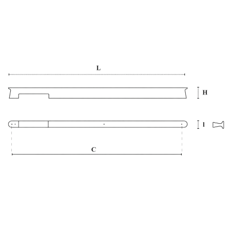 Mâner lung pentru mobilă Eson Uni Navarro Azorín, negru cobalt, L: 1150 mm [2]