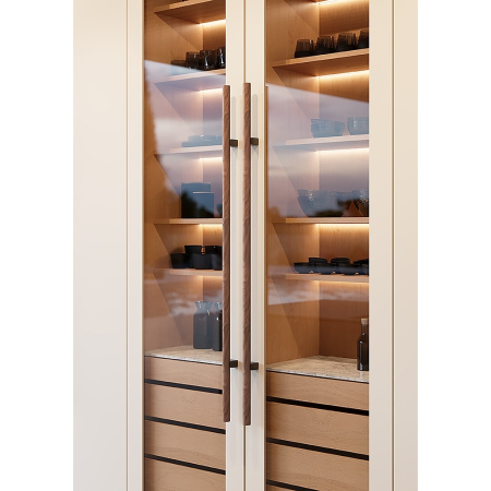 Maner lung pentru mobila Kumo Wood Big One, finisaj nuc / negru titan, L:1596 mm [5]