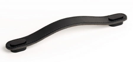 Moderne - Maner Oblong din piele neagra pentru mobilier, cu ornament finisaj negru mat, L 197 mm