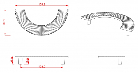 Maner pentru mobila Alper, finisaj alama satin CB, 128 mm [3]
