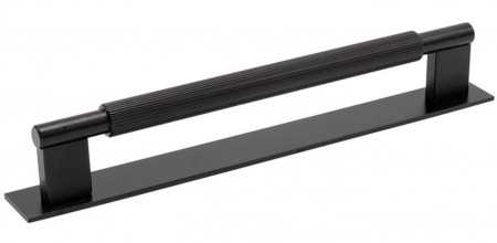 Moderne - Maner pentru mobila Arpa Plate, finisaj negru periat, L 358 mm