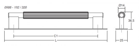 Maner pentru mobila Arpa Plate, finisaj otel inoxidabil, L 358 mm [1]