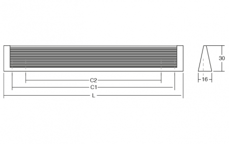Maner pentru mobila Backk, finisaj negru texturat, L:116 mm [6]