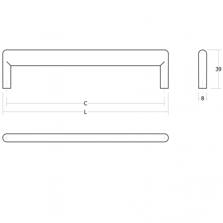 Maner pentru mobila Beam, finisaj negru mat, L:168 mm [2]