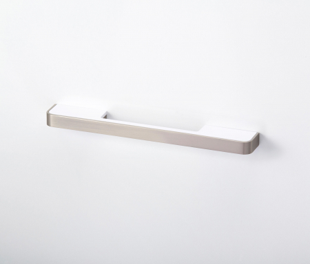 Maner pentru mobila Blok, finisaj nichel periat/alb mat, L:217 mm [2]