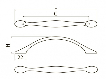 Maner pentru mobila Camaio, finisaj crom negru, L:160 mm [2]