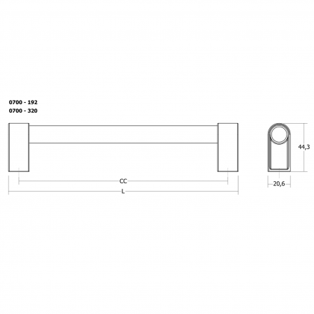 Maner pentru mobila Casey, finisaj maro metalic texturat / bronz mat, L:211 mm [2]