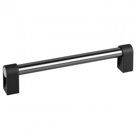 Moderne - Maner pentru mobila Casey, finisaj negru lava texturat / negru titan lustruit, L:211 mm