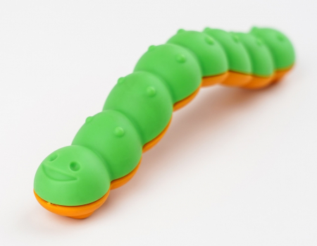 Maner pentru mobila copii Joy Omida, finisaj verde cu burtica portocalie CB, 128 mm [2]