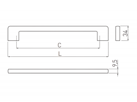 Maner pentru mobila Cra 14, crom lucios GT, L:230 mm [3]