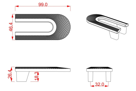 Maner pentru mobila Dax, finisaj alama mata CB, 32 mm [2]