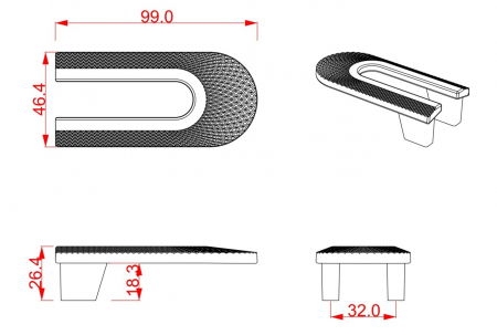 Maner pentru mobila Dax, finisaj negru mat CB, 32 mm [1]