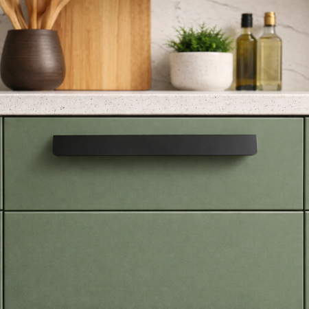 Maner pentru mobila Diego, finisaj negru satin, L:150 mm [3]