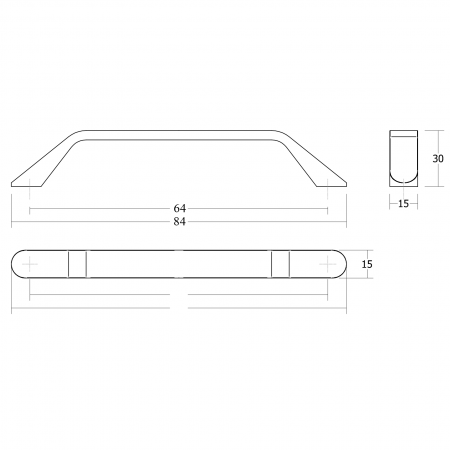 Maner pentru mobila Dropp, finisaj alb mat, L:84 mm [2]