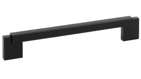 Manere si butoni - Maner pentru mobila Duo Mini, finisaj negru mat lacuit, L:194.6 mm