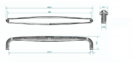 Maner pentru mobila Eluno, finisaj negru cobalt, L:232.2 mm [5]