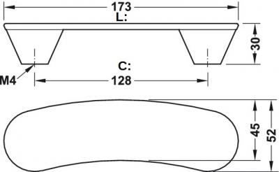 Maner pentru mobila Enna, finisaj roz, L:173 mm [1]