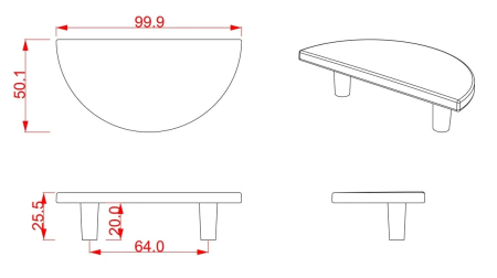 Maner pentru mobila Esme, finisaj alama mata CB, 64 mm [1]