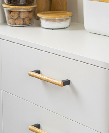 Moderne - Maner pentru mobila Eto, finisaj gri lava/stejar, L:174.6 mm