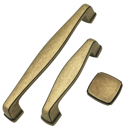 Maner pentru mobila Ferdi, finisaj alama antichizata CB, 96 mm [3]